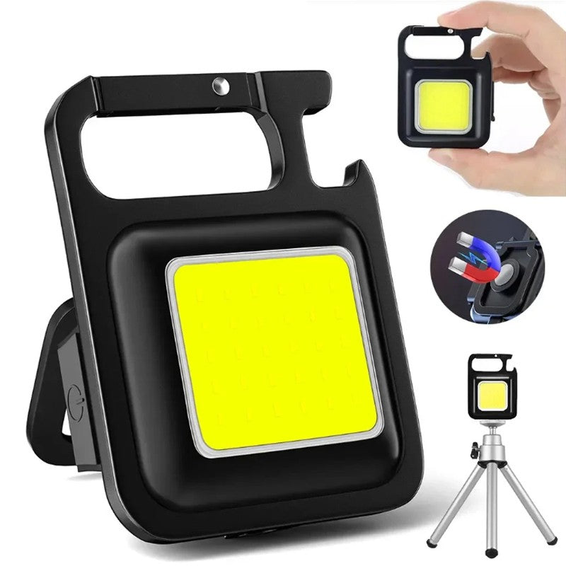 Mini LED Flashlight Keychain Multifunctional Portable COB Camping Lamps USB Charging Work Lights Outdoor Pocket Lamp With Magnet