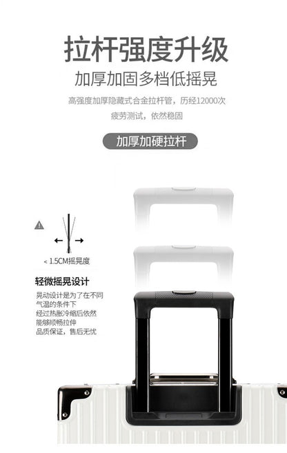 Luggage Suitcase Aluminum Frame 20 Trolley Case Universal Wheels 24 Female Male Students 26 Durable Password 28inch Leather Case