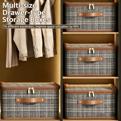 Large Capacity Storage Box with Lid Foldable Thicken Clothes Storage Box  Underwear Storage Box Blanket Storage Closet Organizer