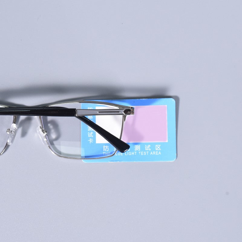 Anti Blue Light Men Reading Glasses Metal Full Frame Business Eyeglasses For Men Square Double Color Reading Eyewear +100+150