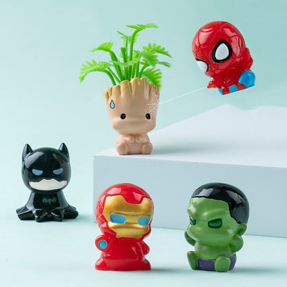 5PCS/SET Q Edition 2CM Batman Spider-Man Iron Man Groot Cartoon Action Figure Model DIY Decorative Accessories Tabletop Ornament