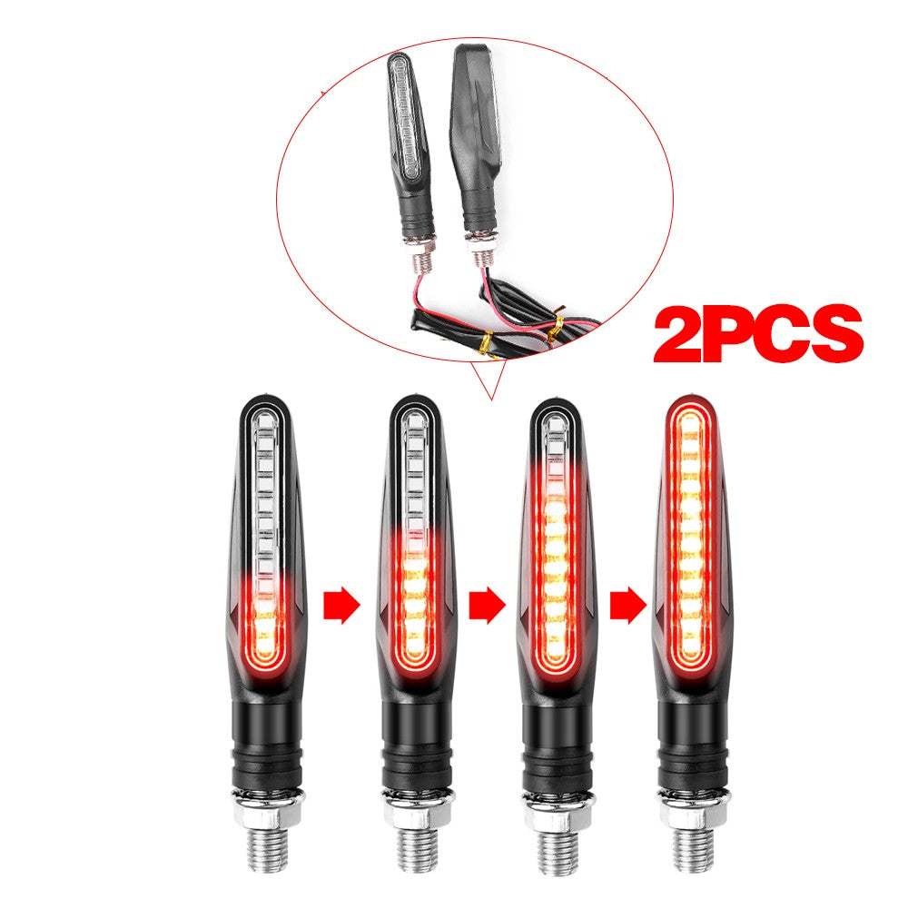 2PCS Sinais de Direção LED para Motocicleta Luz 12 SMD Pisca Traseiro Fluxo de Água Pisca-Pisca IP68 Flexível Luzes Piscantes para Motocicleta