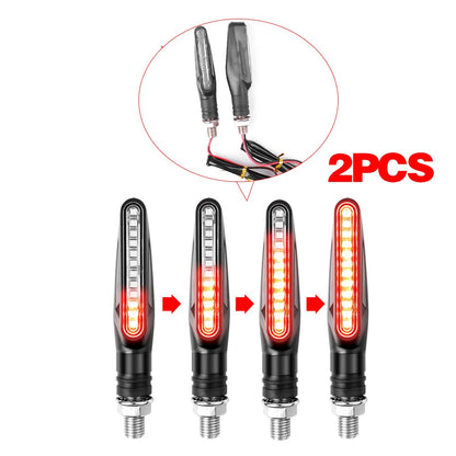 2PCS Sinais de Direção LED para Motocicleta Luz 12 SMD Pisca Traseiro Fluxo de Água Pisca-Pisca IP68 Flexível Luzes Piscantes para Motocicleta