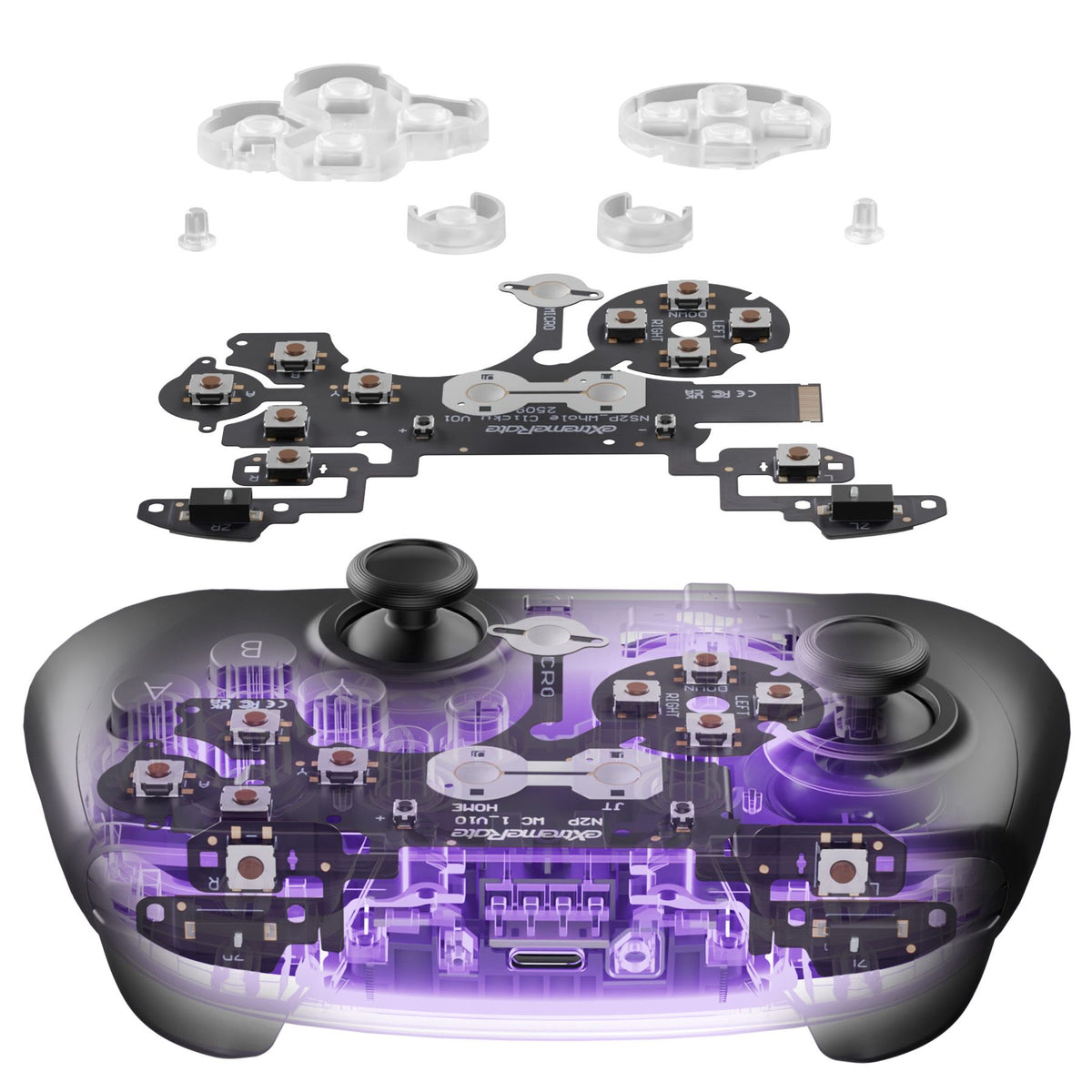 Extreme Rate Switch 2 Pro Controller Whole Clicky Kit Faster Trigger Smooth Face Buttons Response Upgrade Kit for Switch2 Pro