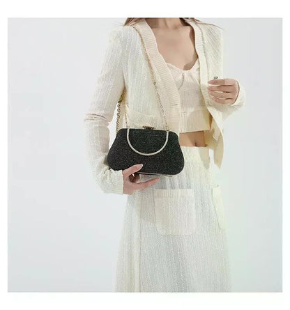 Luxury High Design Women Evening Bag Brand Party Banquet Glitter Bag for Ladies Wedding Clutch Handbag Shoulder Bag Chain Bolsas
