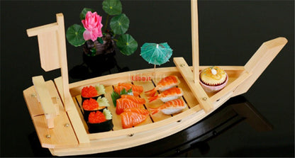 Culinária Japonesa Barco de Sushi Ferramenta de frutos do mar Modelo de Loja de Madeira Navio Simples Artesanal Sashimi Pratos Frios Variados Louça Bar