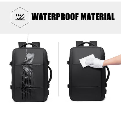 BANGE Mochila Expansível Masculina Impermeável Mochila para Notebook de 17.3 polegadas Masculina Grande Capacidade para Caminhada Viagem Mochilas Masculinas para Homens