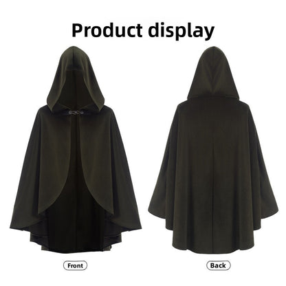 Medieval Retro Hooded Cloak Halloween Grim Reaper Wizard Cosplay Cloak Versatile Costume Accessory Cosplay Costume for Women Men