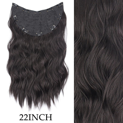 7 peças/conjunto de aplique de cabelo com 16 grampos, preto, longo e liso, cabelo natural, aplique de cabelo ombre, fibra resistente ao calor para penteado feminino