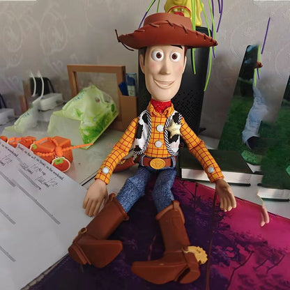 40cm Anime Disney Toy Story 4 Figures Talking Woody Buzz Jessie Rex Action Figurines Decor Model Collection Xmas Gifts