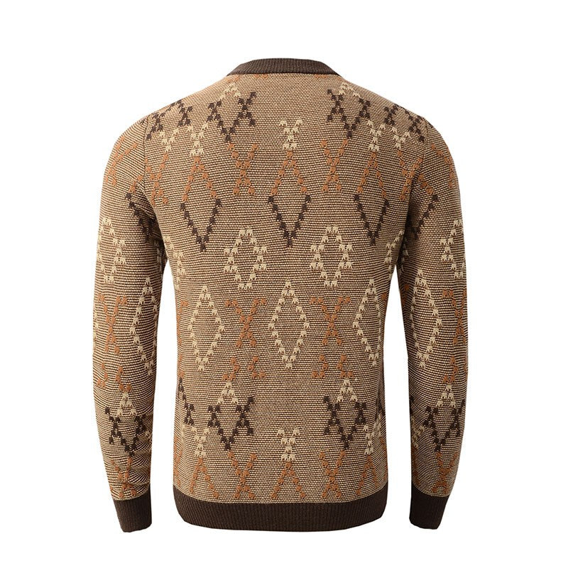 Men's Casual Crewneck Sweaters Cable Knit Thermal Pullover Sweater