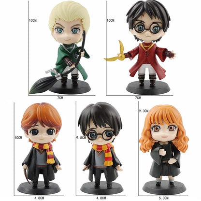 Hot 3 unidades/10 unidades Harryy Q Estilo Potter Posket Hermione Ron Hedwig Figura de Vinil Brinquedo Decoração de Bolo Carro Modelo Boneca de PVC Presentes Brinquedos