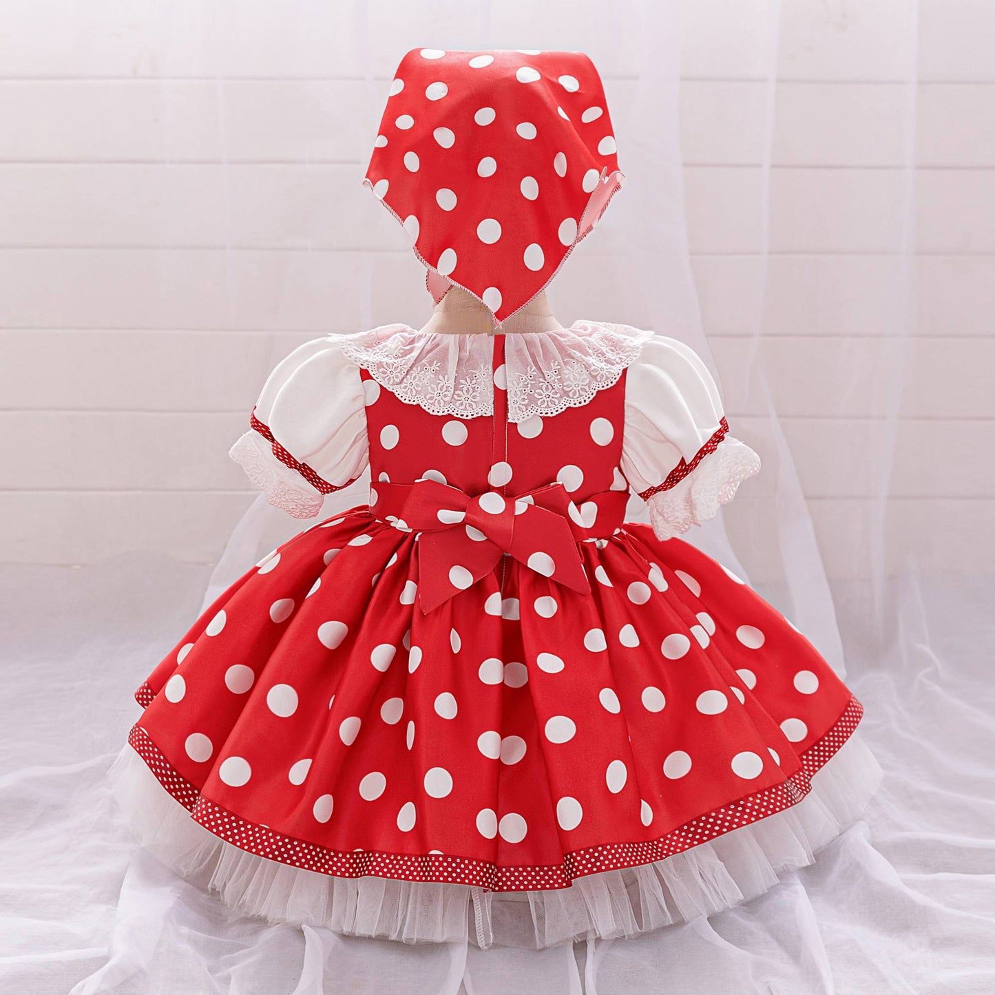 Masha and Bear Maid Costume for Baby Girls Lolita Christmas Costumes 1st Birthday Party Princess Dresss Bow Wedding Kids Clothes
