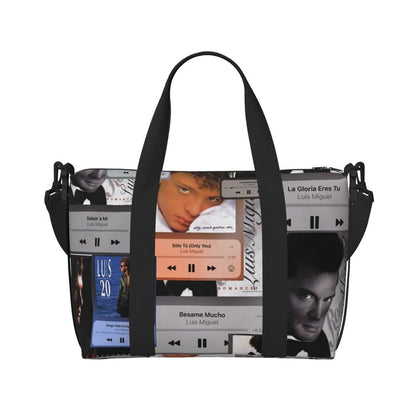 El Sol De Mexico Luis Miguel Beach Travel Bag Large Capacity Tote Bags for Gym Sport Women Shopping Duffle Shoulder Bag