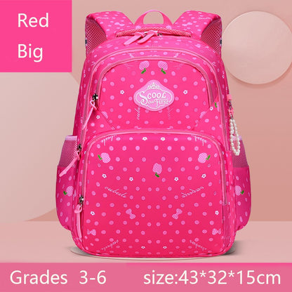 Mochilas escolares infantis ortopédicas para meninas, com estampa de frutas e flores, para 1º ao 6º ano, mochila adolescente