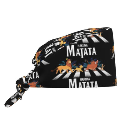 Boné cirúrgico personalizado O Rei Leão, divertido, para homens e mulheres, chapéu de esfoliação, gorro de enfermeira para dentista