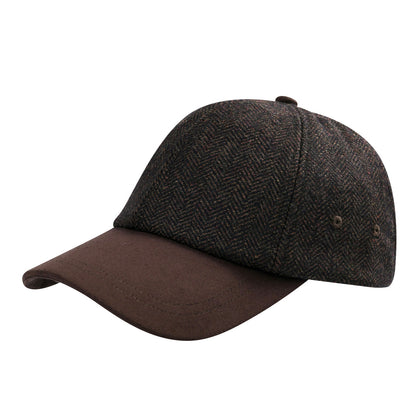 BOTVELA Men's Wool Tweed Baseball Cap Casual Style Soft Adjustable Unstructured Hat