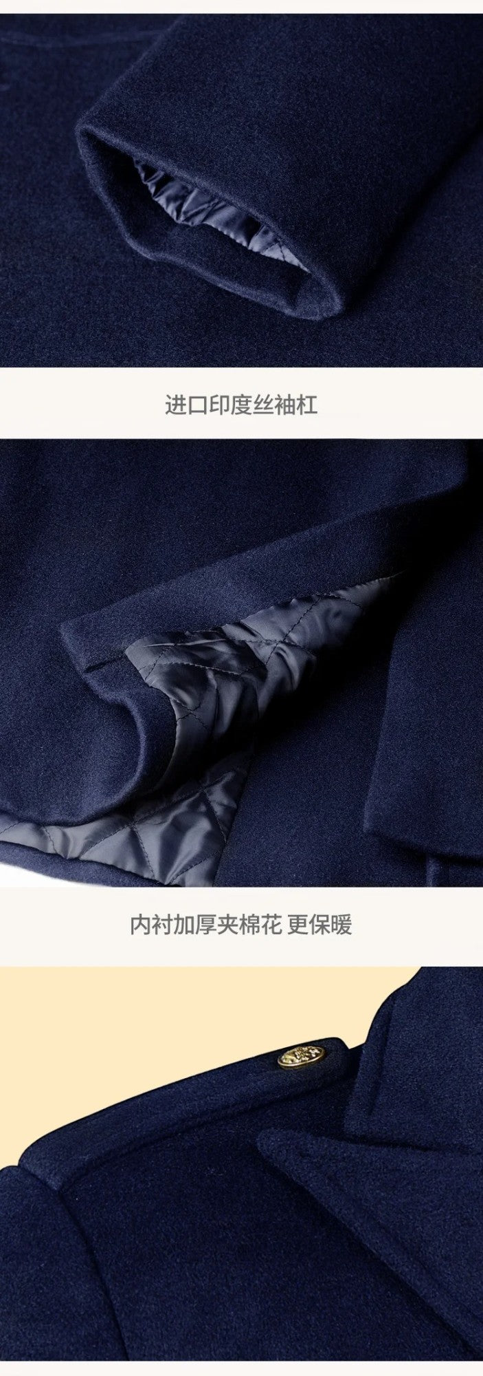 Airline Pilot Men's Woolen Long Jacket Thickened Cotton Wool Blend Trend Coat Air Company Captain Property Concierge Overcoat