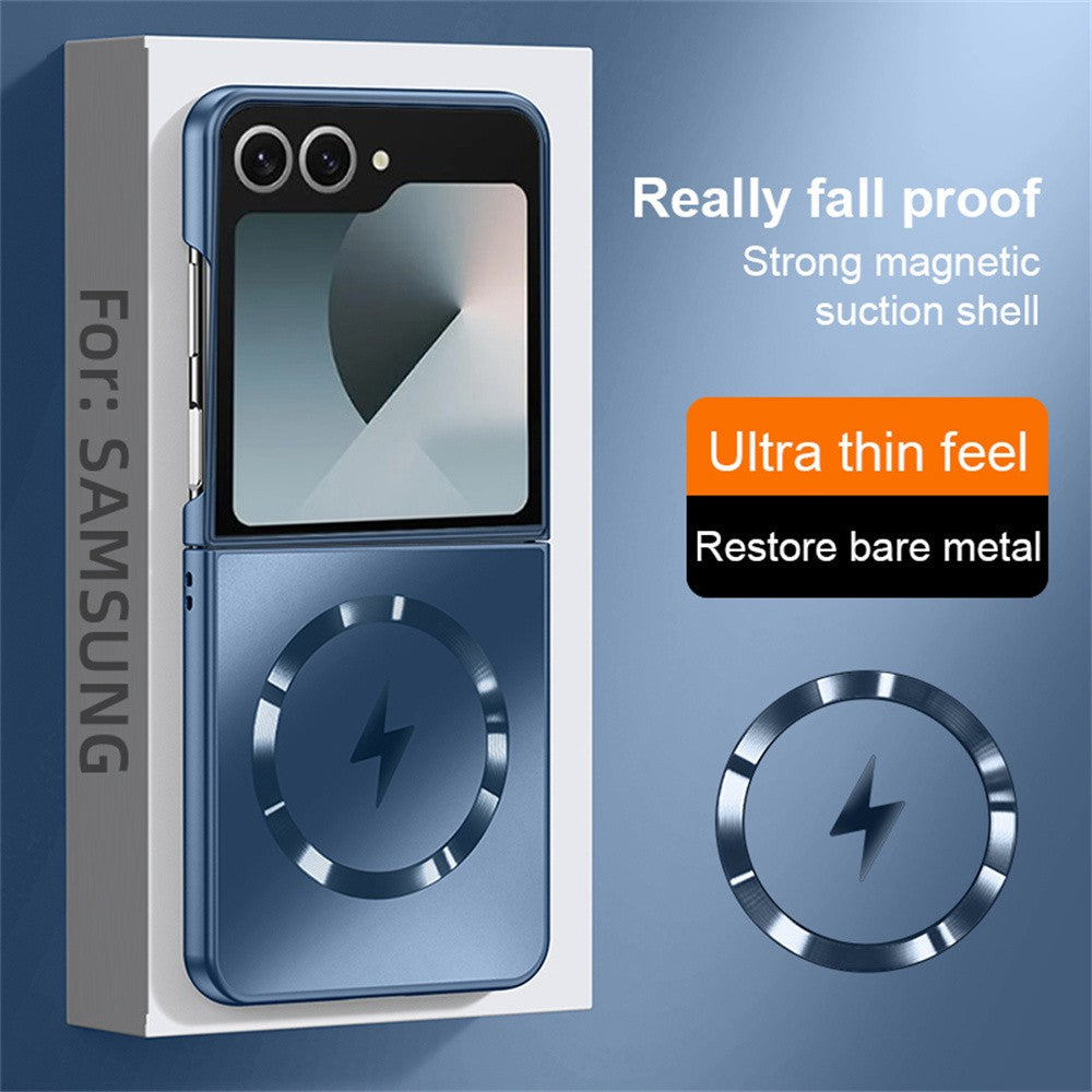 Capa de Telefone Magnética AG Fosca Luxuosa Para Magsafe Para Samsung Z Flip 7 FE 6 5 zflip 4 3 Capa Protetora de Carregamento Sem Fio