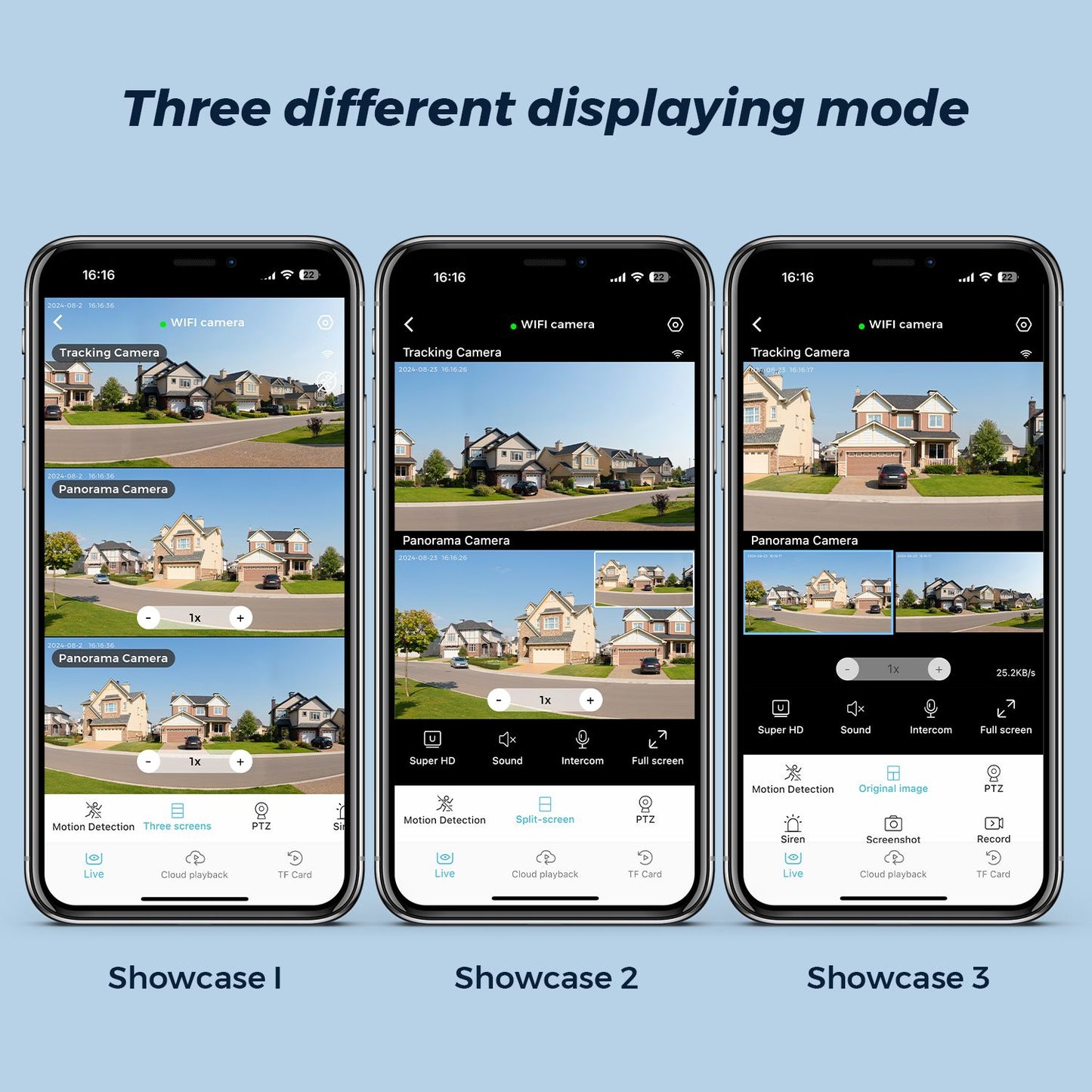 15MP 8K HD Wifi Surveillance Camera Outdoor Three Lens Three Screens Security IP Camera Human Detection 5G Wifi Camera O-KAM PRO