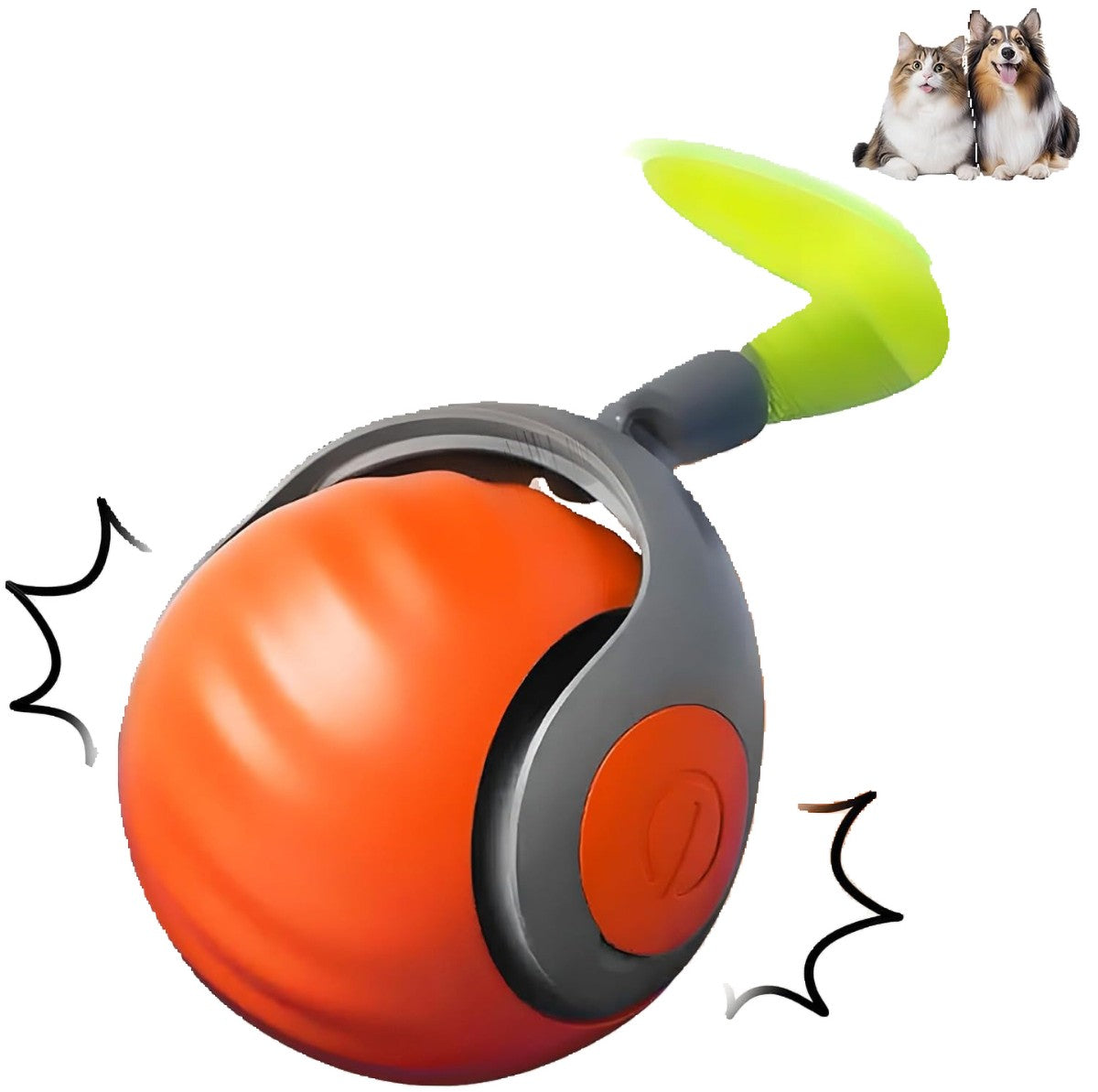 Bola de Brinquedo Inteligente para Gatos com Pena - Bola Elétrica Automática para Gatos com Movimento Ativo para Animais de Estimação