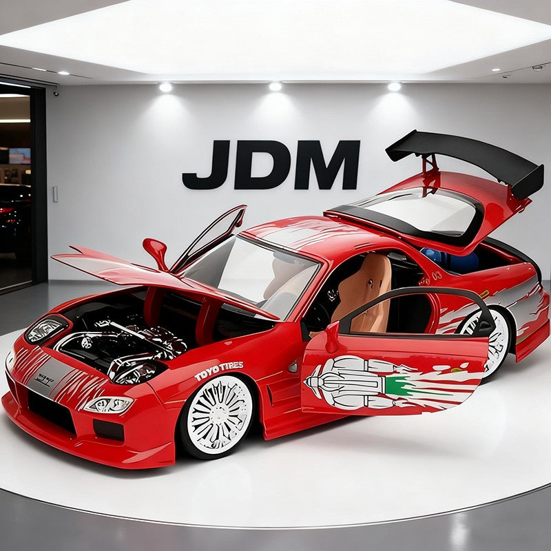 JADA 1:24 Doms Mazda RX7 Alloy Car Diecasts & Toy Vehicles Car Model Miniature Scale Model Car For Children