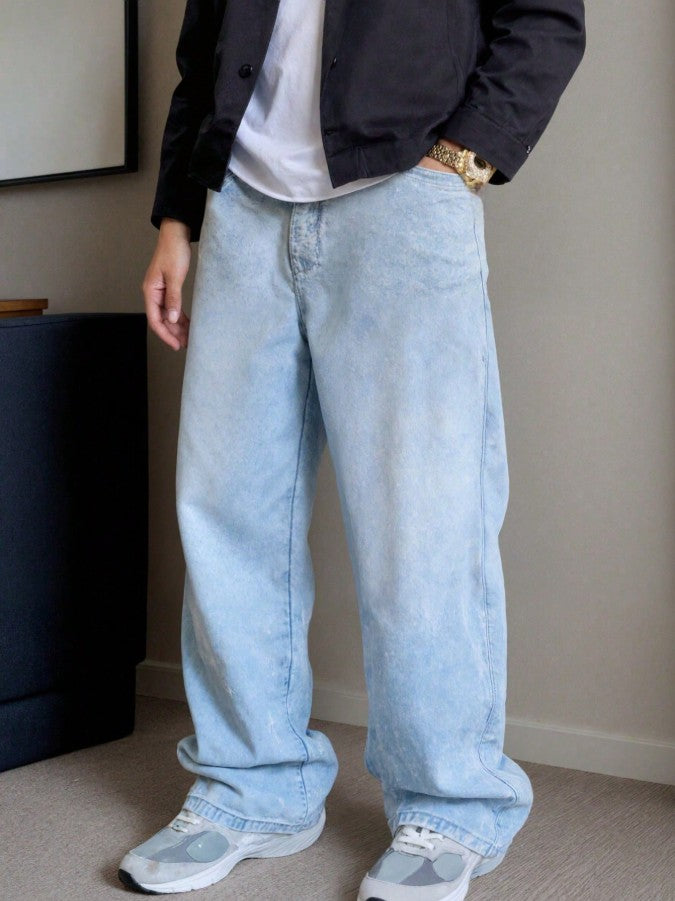 Men's Casual Vintage Loose-Fit Jeans with Pockets