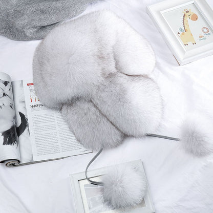 Real Fur 100% Fox Skin Russian Businessmen Pilot Bombers Full Mao Men's hat Ushanka Winter Ear Guard Hat Raccoon Fur Beanie hat