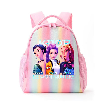 Mochila de Caçadores de Demônios KPop Estampa de Desenho Animado Anime Bolsas de Ombro para Estudantes Organizador de Papelaria Grande Capacidade Presentes de Volta às Aulas