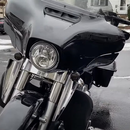 Defletores de vento de montagem de garfo dianteiro cromado para motocicleta, carenagem de para-brisa para Harley Touring Road King Street Glide CVO 1995-2021 19