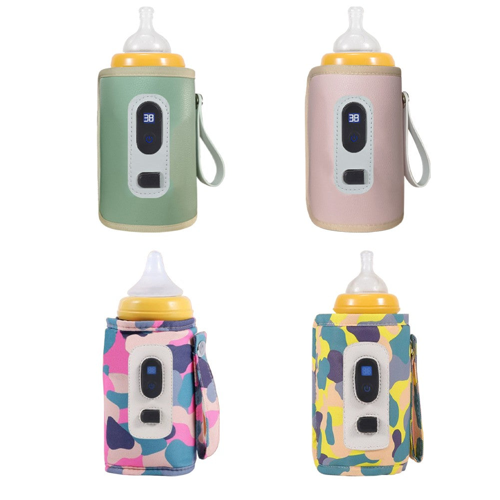 USB Baby Bottle Heater 5 Gear Adjustable Temperature Display Baby Bottle Heating Warmer 38°C-55°C for Outdoor Car Travel