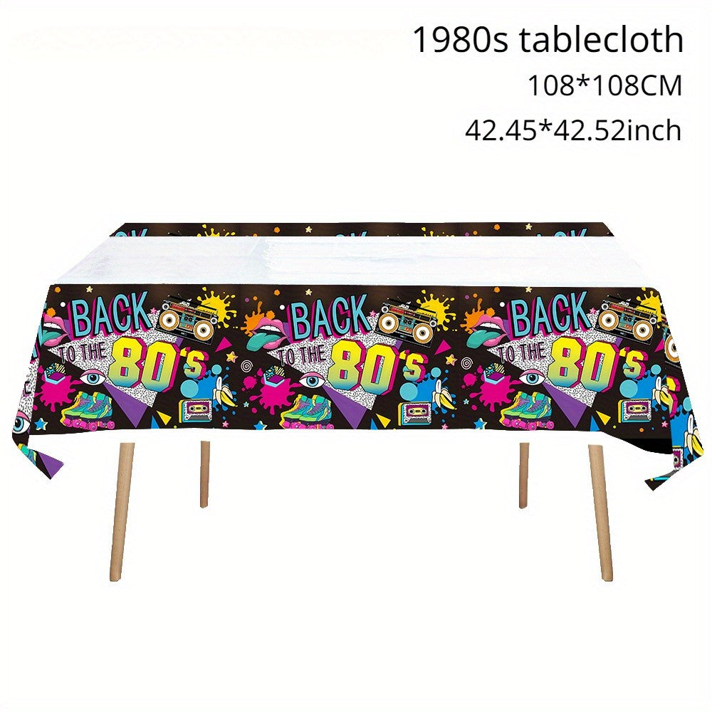Decorative tablecloth, 80/90 party tablecloth, disco 80/90 party, men's and women's birthday decorative tablecloth