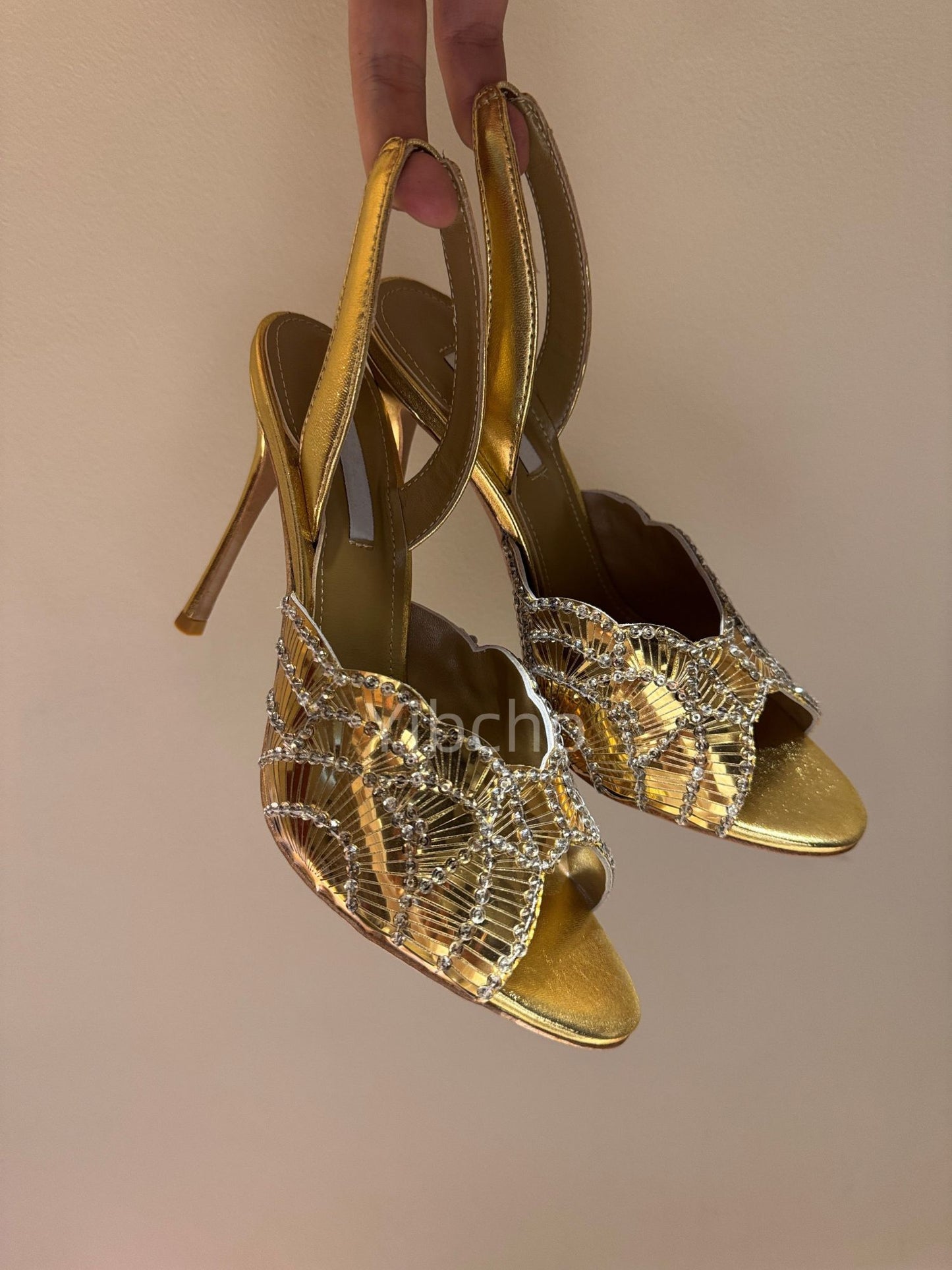 Sandálias Femininas Sexy com Salto Agulha, Bico Peep Toe Moderno, Boca de Peixe, Lantejoulas de Luxo