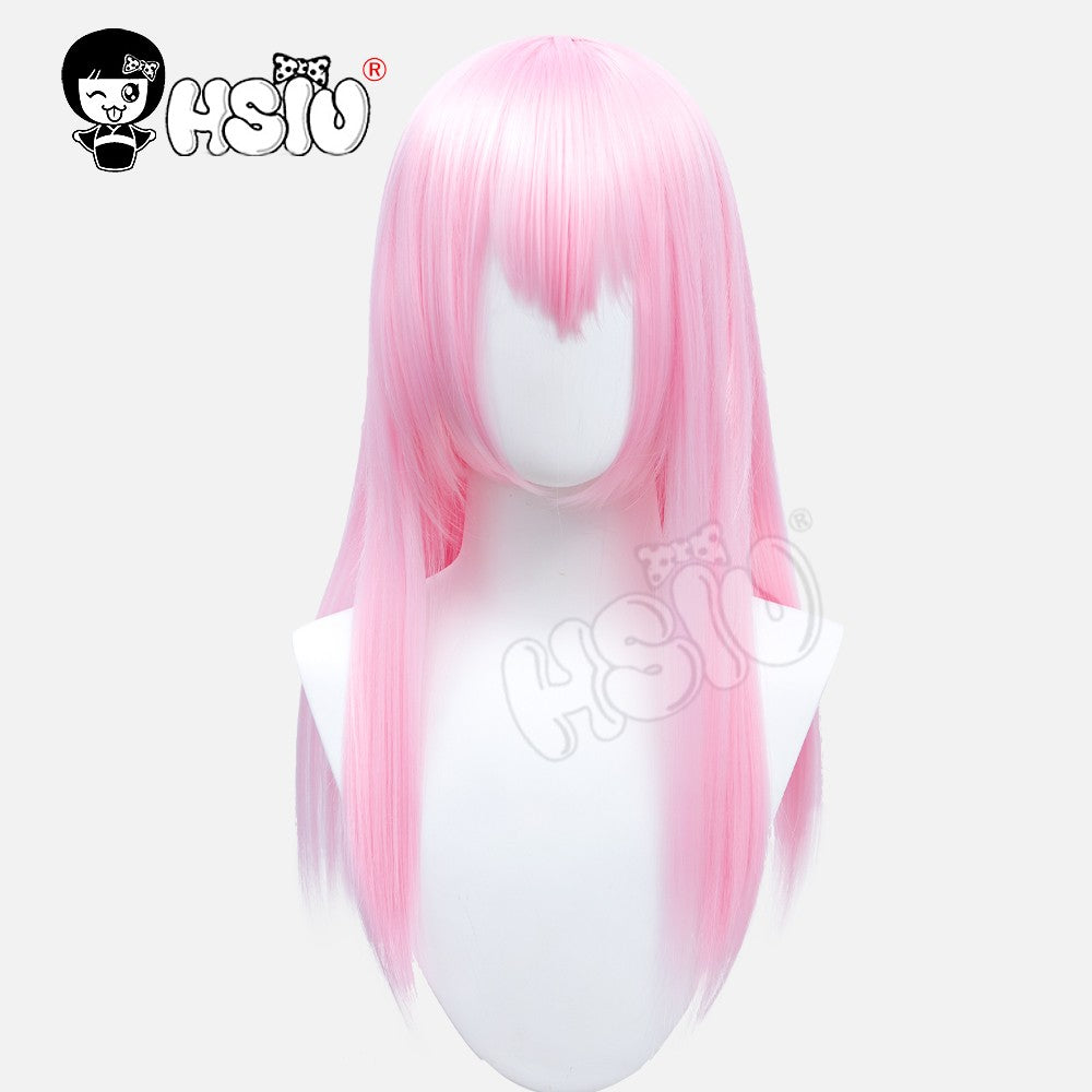 ?HSIU Brand?26 Colors 60cm Long Straight Hair Pink Gray  White purple Black pink Fiber synthetic wig + Free brand wig net