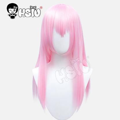 ?HSIU Brand?26 Colors 60cm Long Straight Hair Pink Gray  White purple Black pink Fiber synthetic wig + Free brand wig net