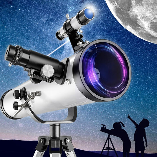 Telescópio Profissional Monocular 35X-875X com Abertura Grande de 114MM F70076 para Observação de Estrelas, Pássaros e Lua