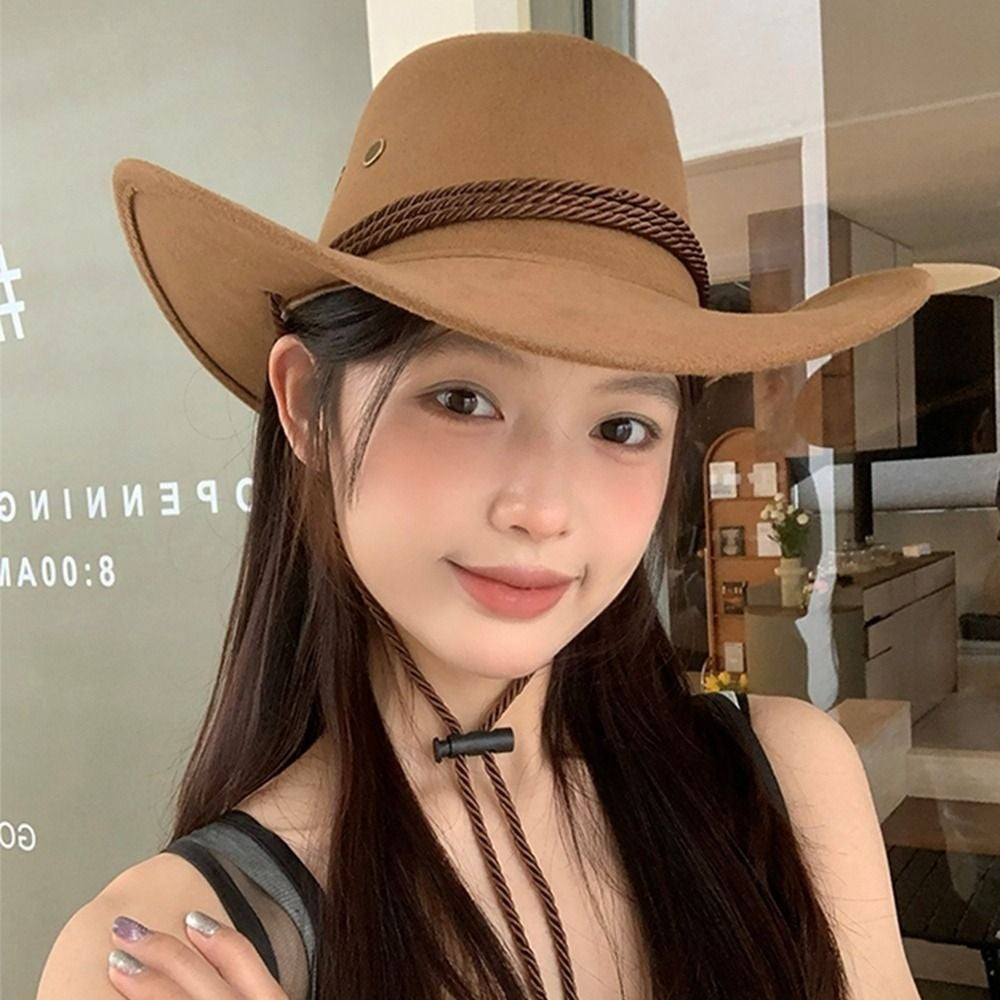 Casual Wide Brim Western Cowboy Hat Knight Hat Beach Cap Summer Sun Hat Visor Cap Cycling Cap Sunscreen Cap Travel