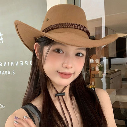 Casual Wide Brim Western Cowboy Hat Knight Hat Beach Cap Summer Sun Hat Visor Cap Cycling Cap Sunscreen Cap Travel