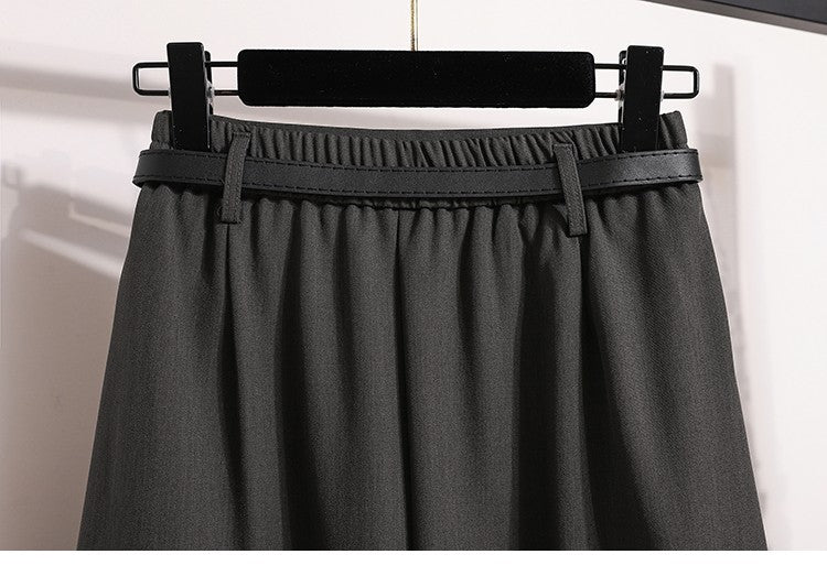 Women's Solid Simplicity Casual Chic Skirt Plus Size Suit Skirts Autumn Winter Fashion New A-line Temperament Large Size Skirt