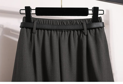 Women's Solid Simplicity Casual Chic Skirt Plus Size Suit Skirts Autumn Winter Fashion New A-line Temperament Large Size Skirt