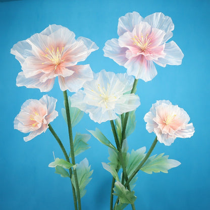 30/40/50cm Artificial Peach Blossoms Giant Gauze 3D Fluffy Petals Large Flower Head Floor Display Wedding Landscaping