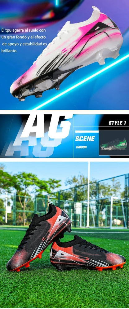 New Men Football Boots Cleats Outdoor Soccer FG Ultralight Match Soccer Shoes Training Shoes Drop Shipping Non-Slip Long Spikes