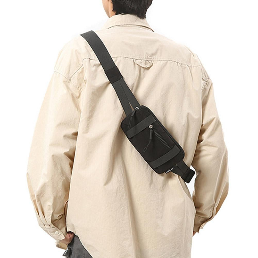 Chest Bag Pure Color Nylon Lightweight Sports Crossbody Bag Outdoor Fitness Running Waist Bag Cycling Fitn Phone Bag