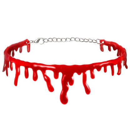 Halloween Decoration Horror Blooddrop Necklace Fake Blood Vampire Fancy Bloody Necklace Female Necklace Fear Blooddrop Necklace