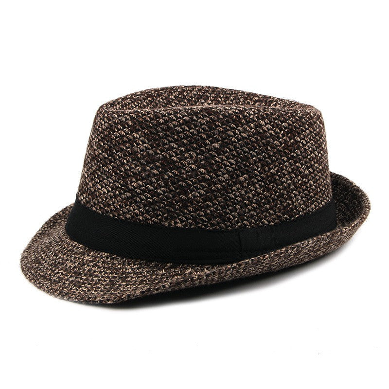 Chapéu de Lã para Casamento Primavera Verão para Homens de Meia-Idade, Casal, Moda Outono Inverno, Festa Xadrez, Design de Luxo, Chapéu Jazz Fedora para Mulheres