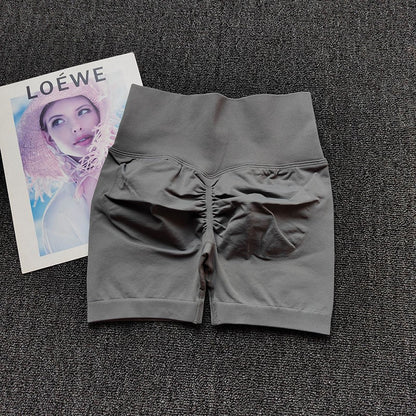 Yoga Shorts Peach Hot Girls Three-Cross Pants High Waist Knitted Pressure Running Sport Elastic Belly Lifting Butt Tight Pants