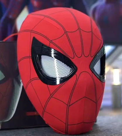 2026 Popular Breathable Spider Man Headset with Chin Operable Blink Touch Glowing Mask Miles Halloween Cosplay Boys Headgear Toy