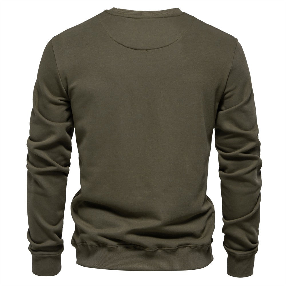 AIOPESON Cotton-blend Mens Crew Neck Solid Color Sweatshirts Pullover Casual Sport Sweatshirt for Men