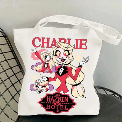 Popular Hazbin Hotel Vox Canvas Bag Shopping Tote Bag Shopper Bag for Fans Gift Latest Model Fashion Bag Derpy Merch Canvas Bag