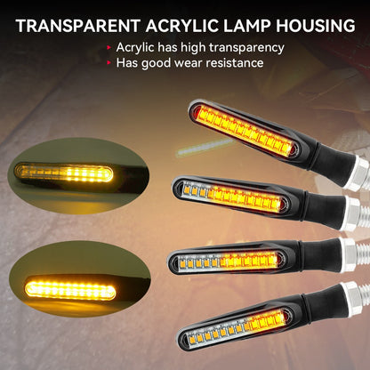 Piscas de Led para Motocicleta Indicadores de Direção Âmbar Piscante Luz de Freio Traseira Sinalizadora Lanterna DRL para Motocicleta 12V